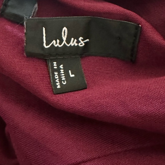 Lulus Convincing Grace Flutter Sleeve Wrap Maxi Long Dress, Burgundy Size L, NWT - Picture 11 of 15